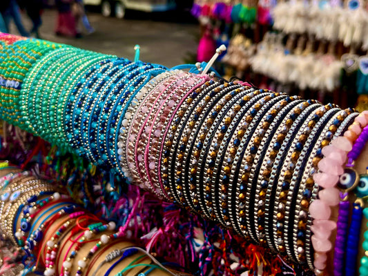 shiny beaded bracelets