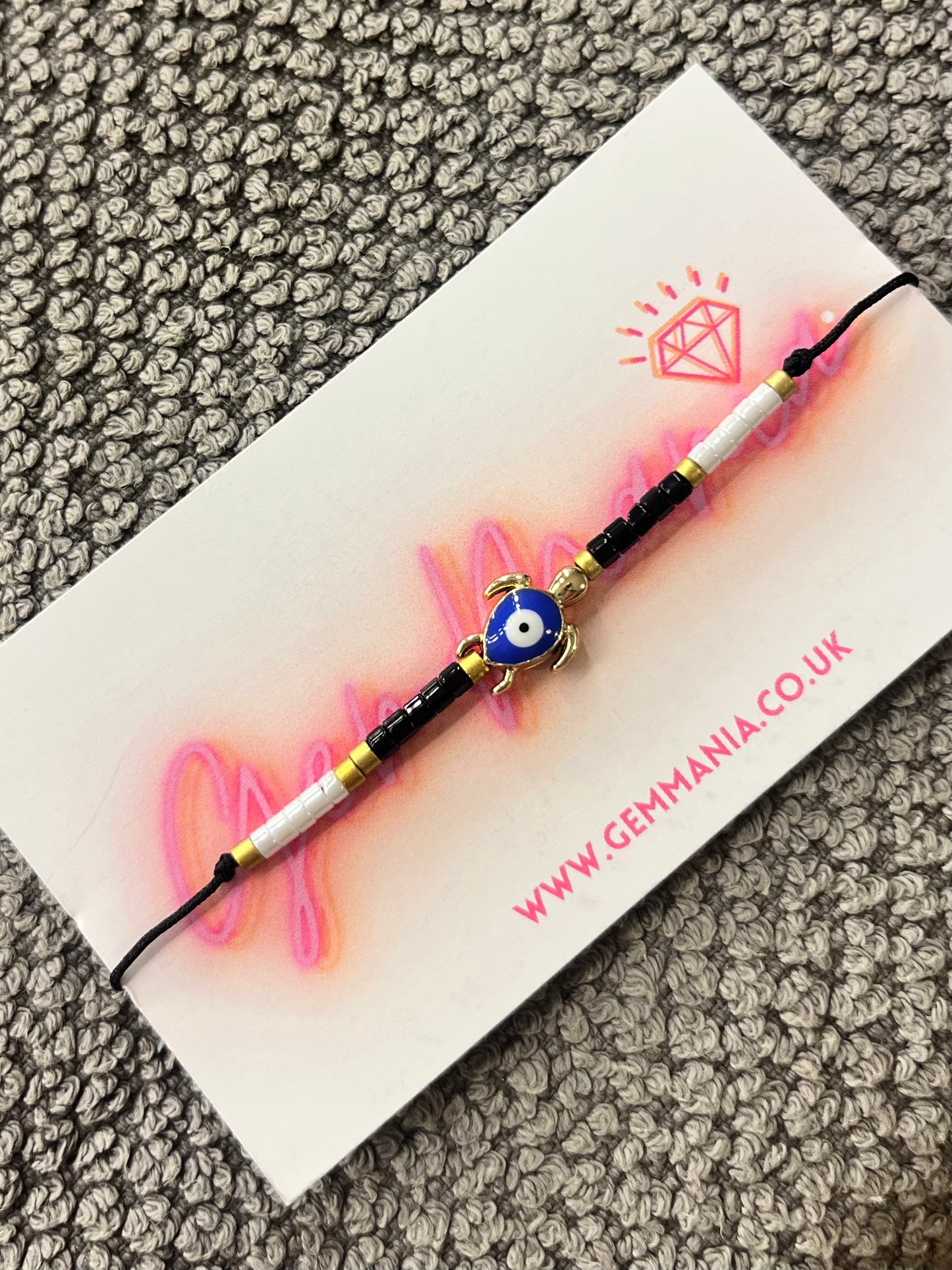 Beaded Evil Eye Turtle Bracelet